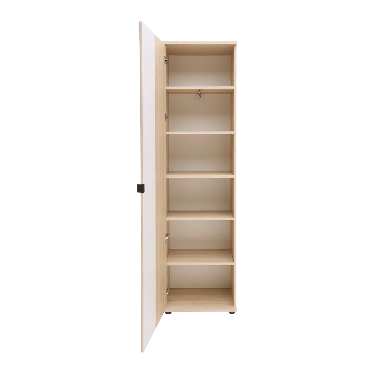 Garderobenschrank Pisa Taupe/Eichefarben - Taupe/Eichefarben, MODERN, Holzwerkstoff/Metall (55/202/38cm) - Mömax