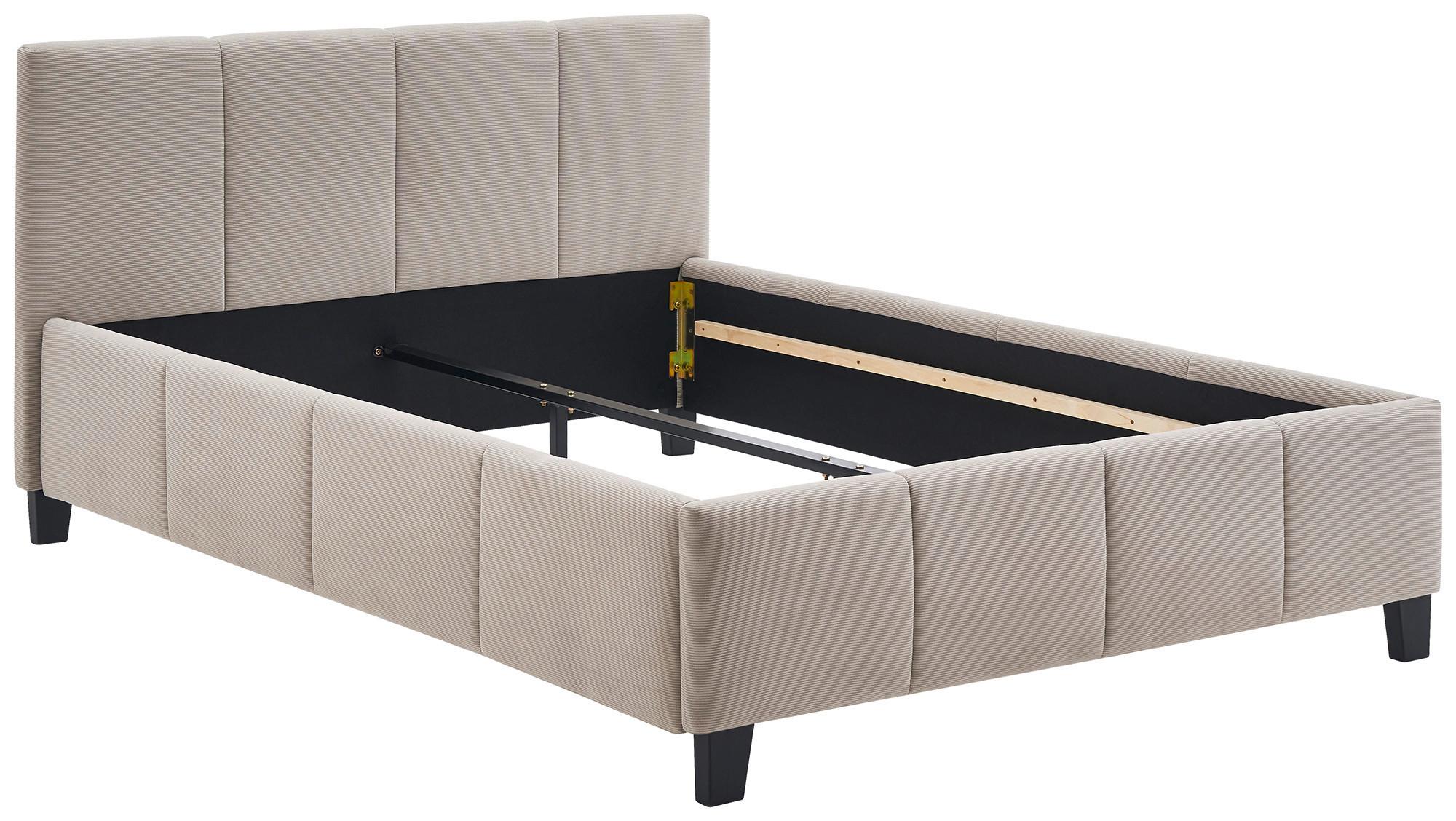 Polsterbett Crazy Beige ca. 140x200cm - Beige/Schwarz, MODERN, Holz/Kunststoff (140/200cm) - Based