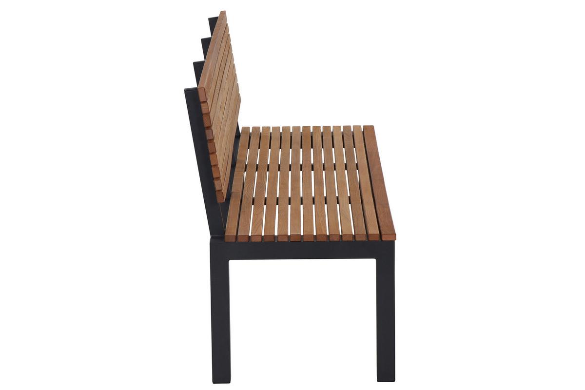 GARTENBANK N86393 - Anthrazit/Robinienfarben, KONVENTIONELL, Holz/Metall (146/84/57,5cm) - Siena Garden