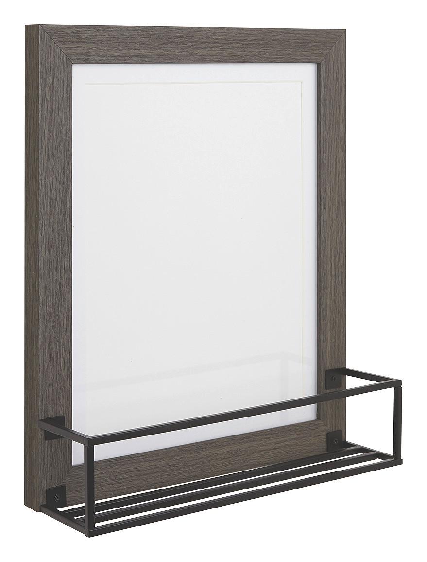 Bilderrahmen Shelf in Natur/Schwarz - Grau, Glas/Papier (27,5/32,5/8,5cm) - Modern Living
