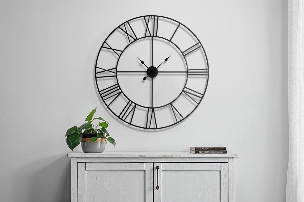 ZEGAR ŚCIENNY NEW YORK - czarny, Design, metal (96/96/3cm) - MID.YOU