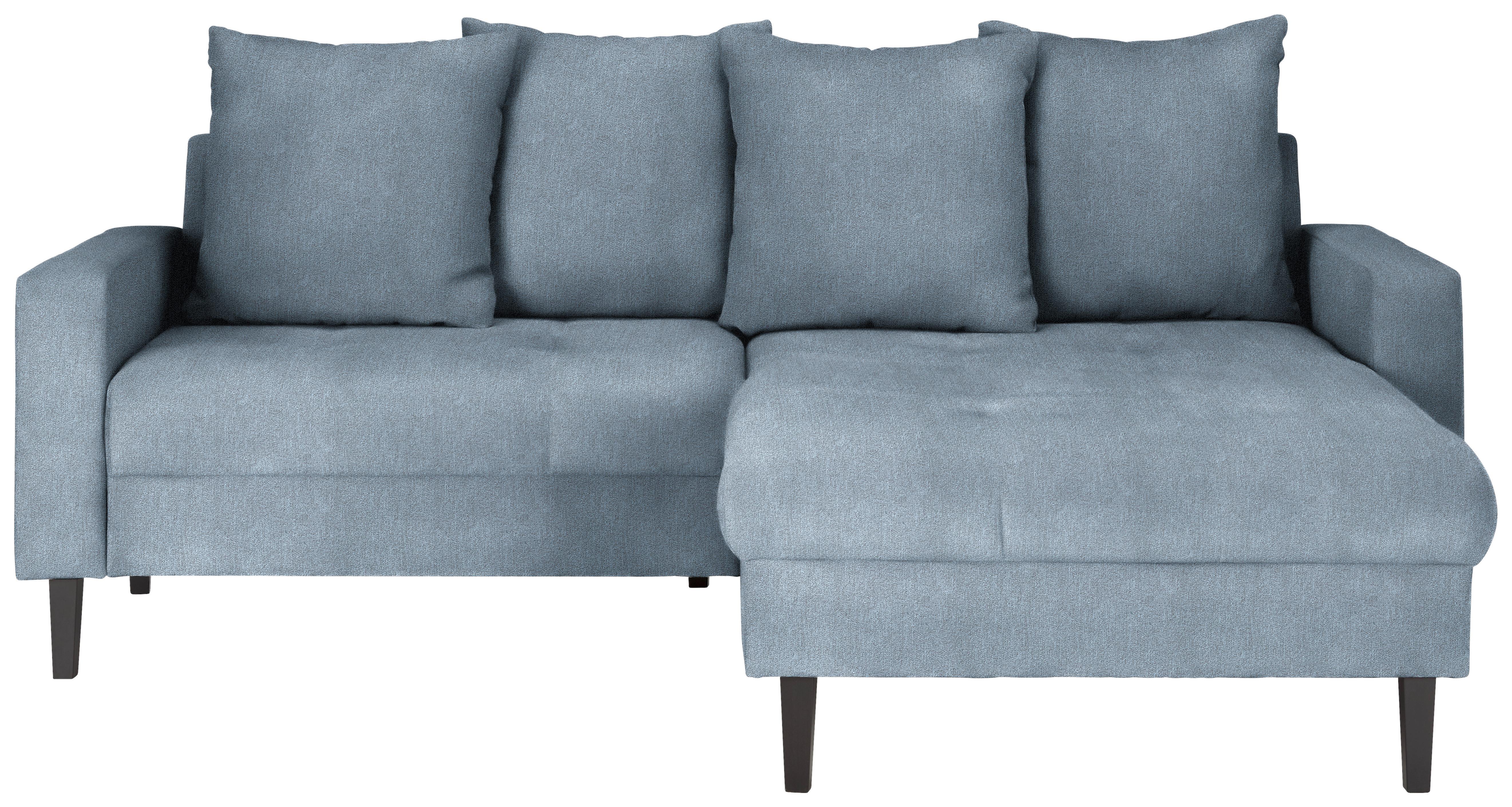 Ecksofa Boston Hellblau - Schwarz/Hellblau, KONVENTIONELL, Holz/Textil (215/92/160cm) - Based