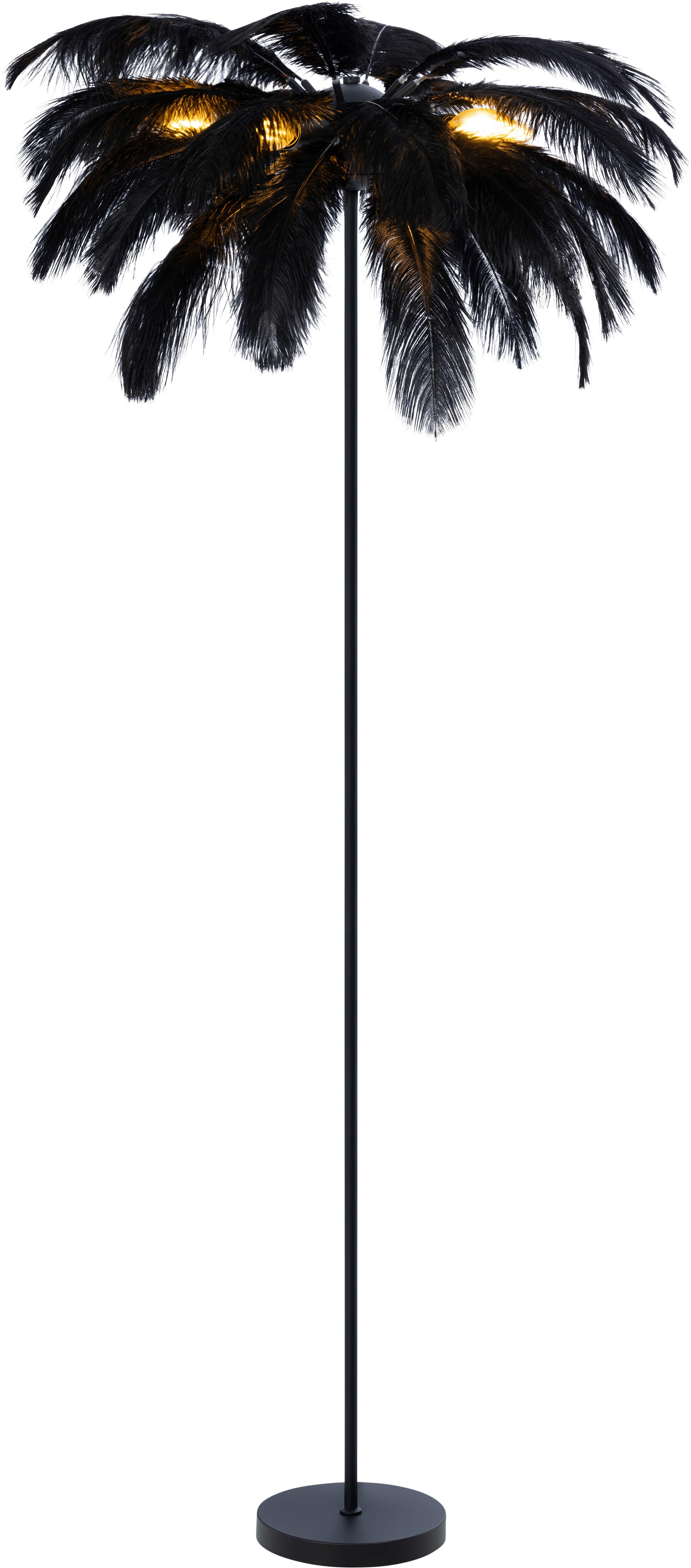 LAMPA STOJĄCA PALMA - czarny, Trend, metal/tkanina (55/160cm) - Novel
