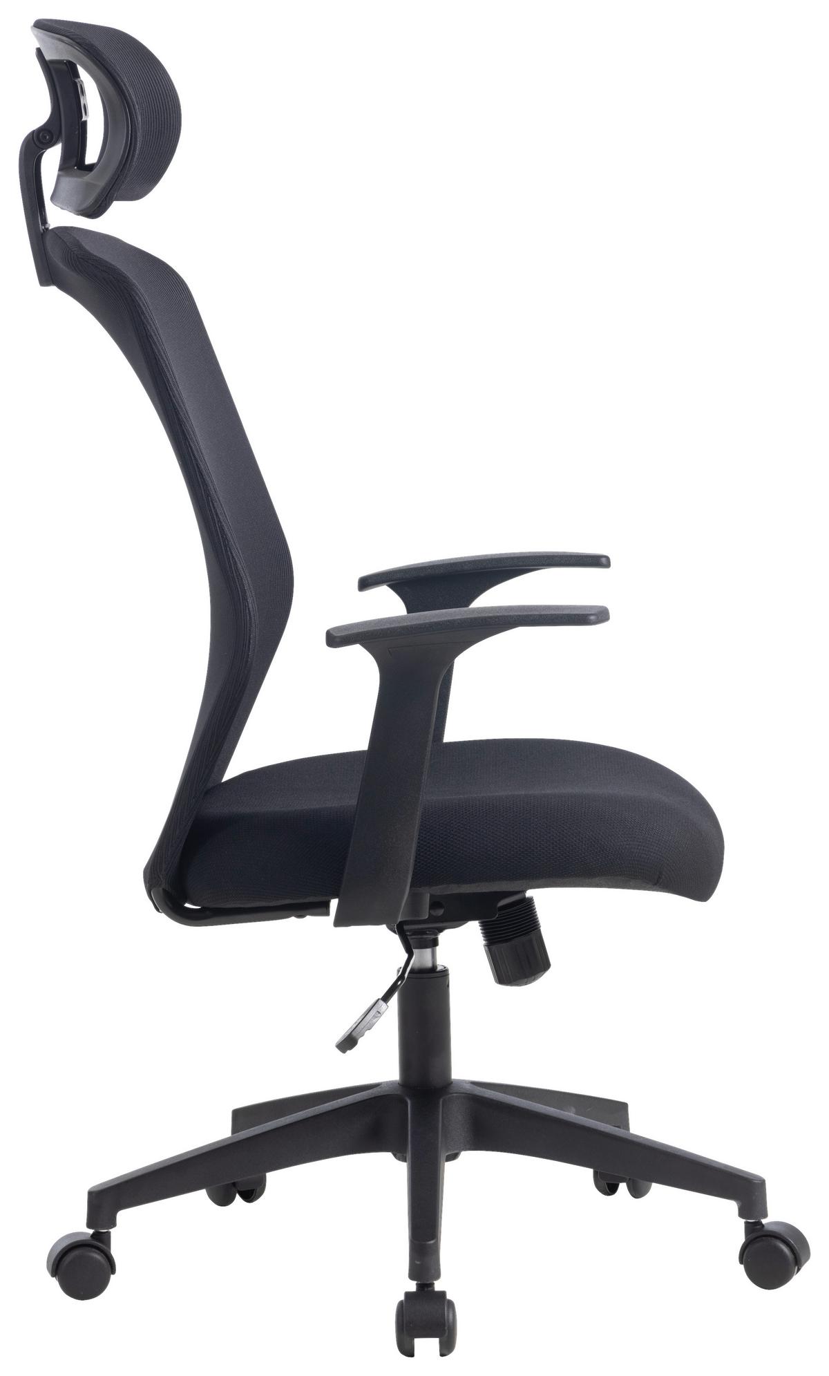 DREHSTUHL PATRIZIA - Schwarz, Design, Kunststoff/Textil (66/117/124.5/64cm) - Mömax