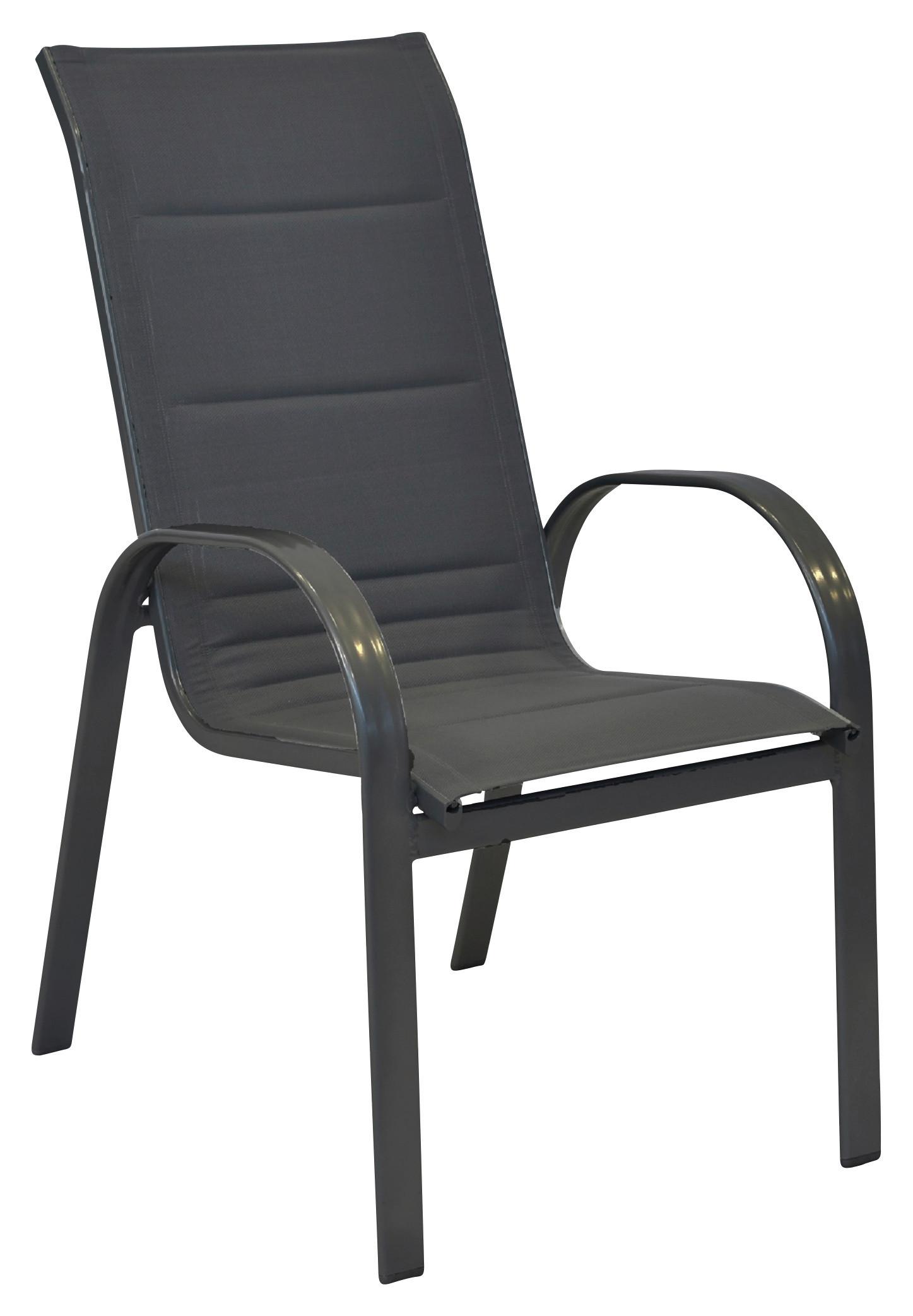 Stapelsessel Amalfi ca. 57x105 cm Alu Anthrazit - Anthrazit/Graphitfarben, MODERN, Kunststoff/Metall (57/105/77cm) - Gardenson