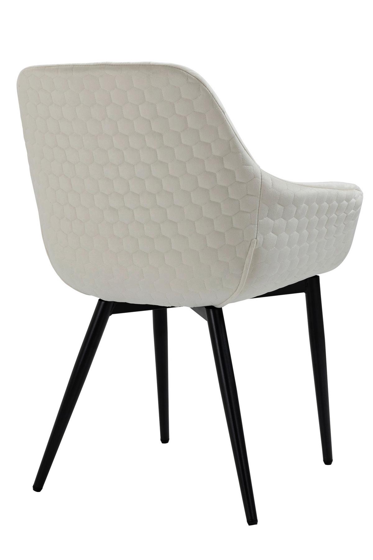 Naslanjač Samt, Krem Barva - črna/krem barve, Moderno, kovina/tekstil (63/81,5/61cm) - Livetastic