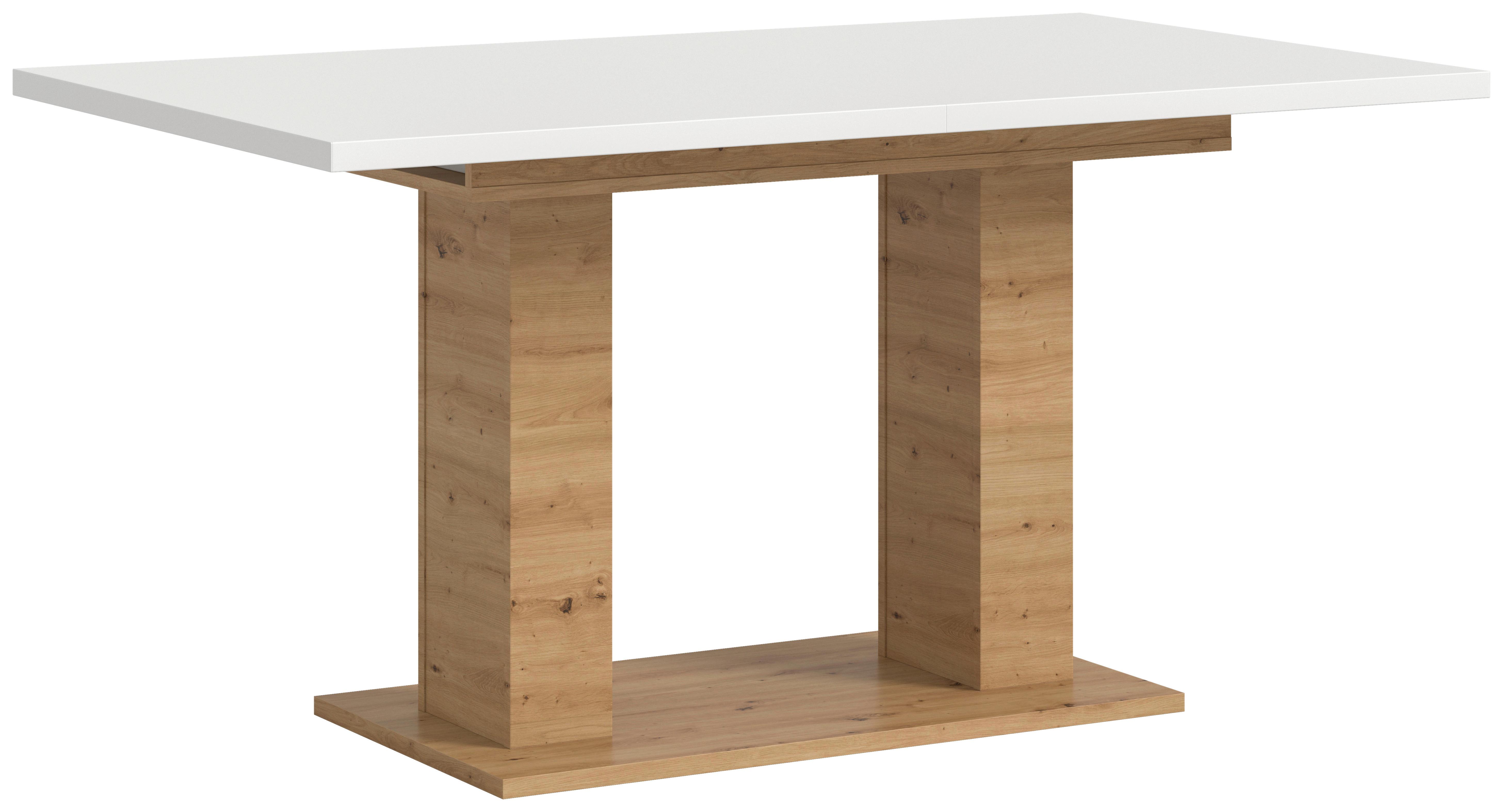 Ausziehtisch Marlon ca. 150x190 cm Eiche/Weiß - Weiß/Eiche Artisan, KONVENTIONELL, Holzwerkstoff (150-190/90/76cm)