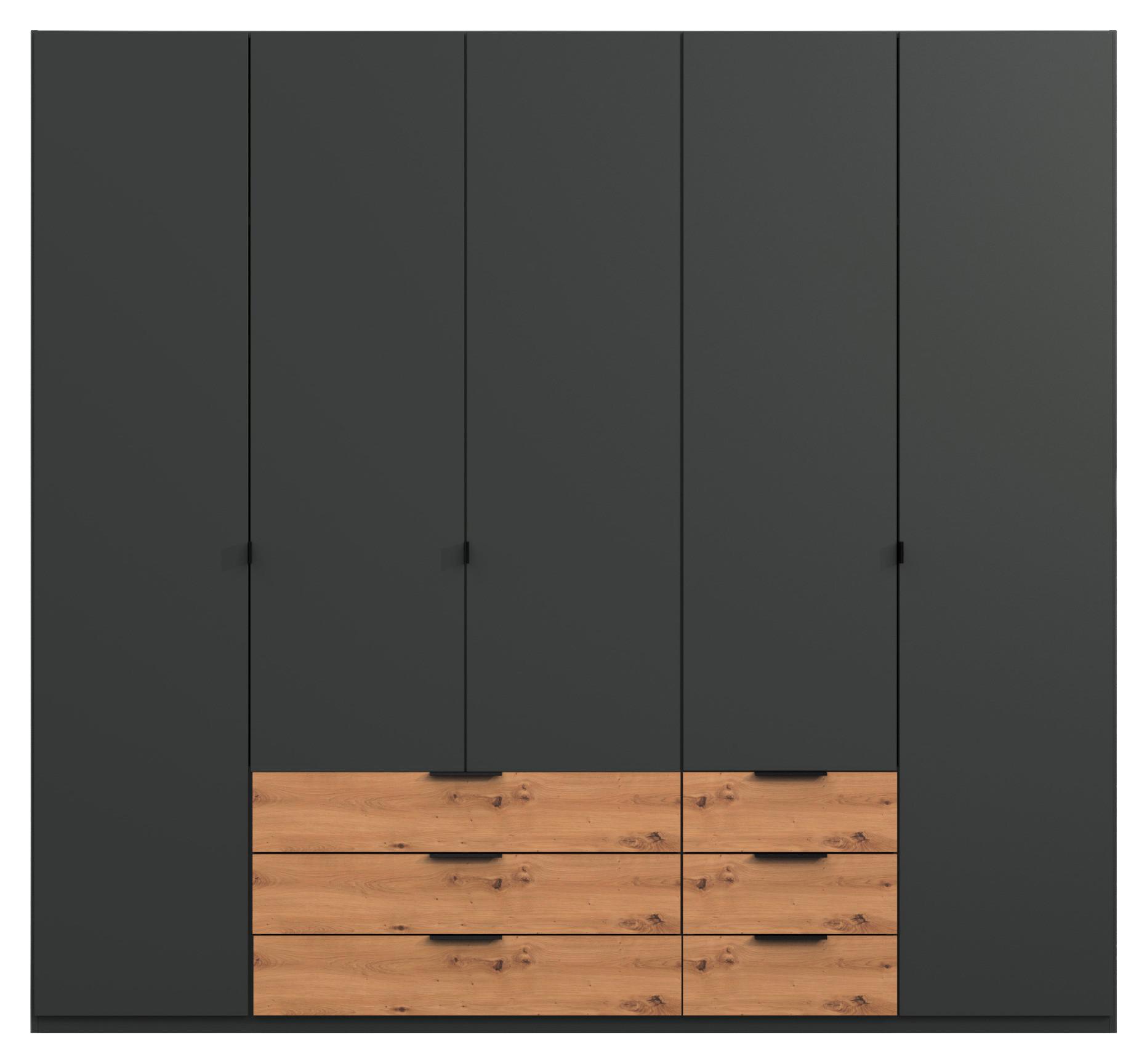 Ormar S Klasičnim Vratima Borneo - boje grafita/boje hrasta, Konventionell, drvni materijal/metal (225/210/58cm) - Modern Living