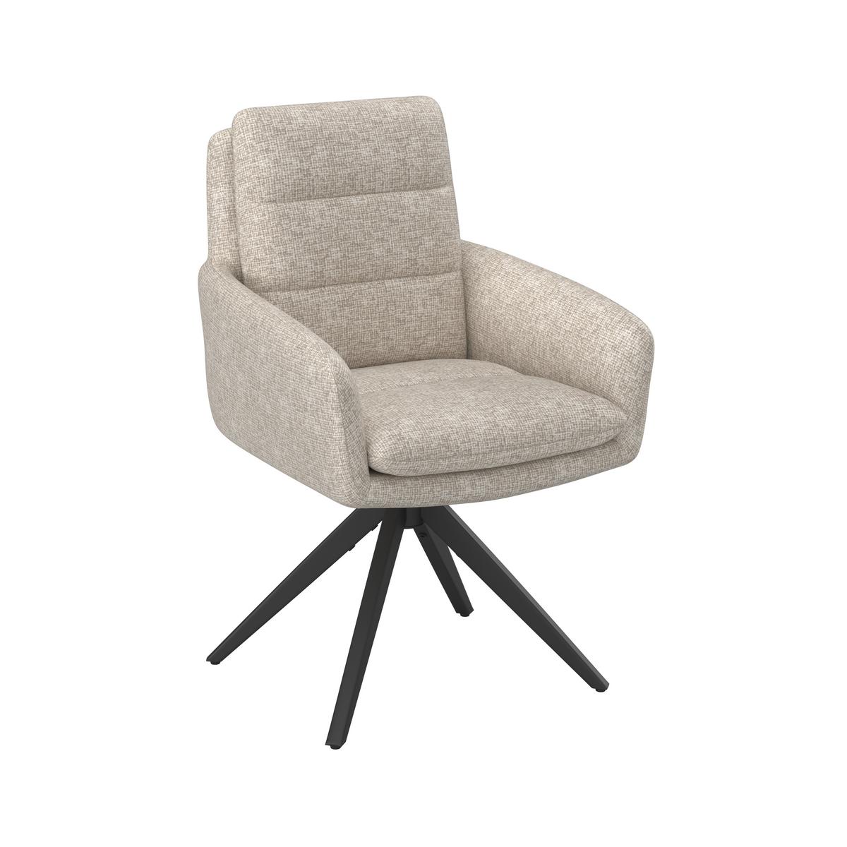 Armlehnstuhl Laurin Hellgrau Webstoff Drehbar Gepolstert - Hellgrau, MODERN, Holz/Textil (59/93/63cm) - Bessagi Home
