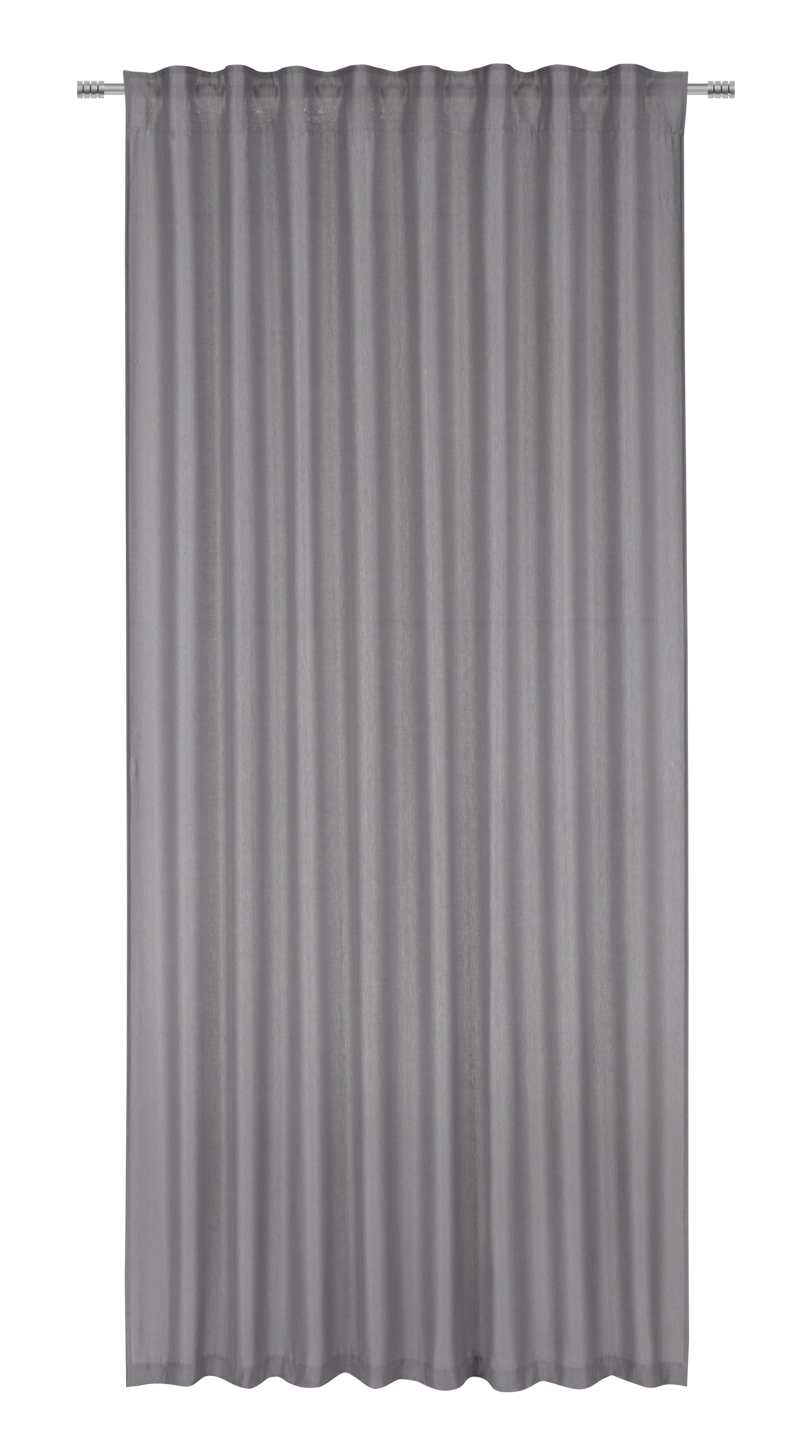 Fertigvorhang Elisa in Grau ca. 135x255cm - Grau, KONVENTIONELL, Textil (135/255cm) - Premium Living