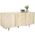 Sideboard aus Mango massiv - Schwarz/Naturfarben, ROMANTIK / LANDHAUS, Holz (160/45/35cm) - Zandiara Sideboard aus Mango massiv - Schwarz/Naturfarben, ROMANTIK / LANDHAUS, Holz (160/45/35cm) - Zandiara