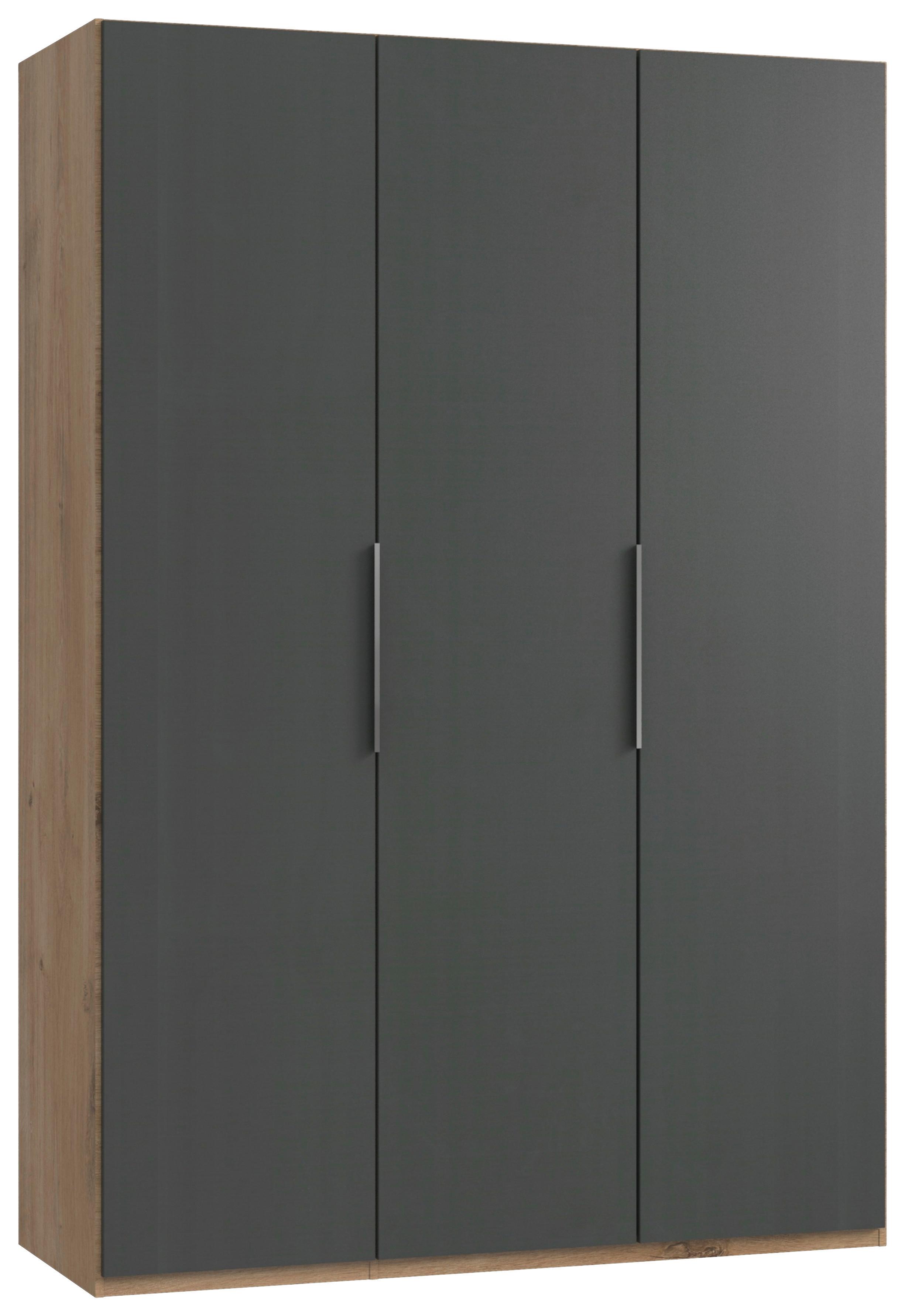 Drehtürenschrank Level 36A ca. 150x216x58cm Graphitfarben - Chromfarben/Eichefarben, MODERN, Holzwerkstoff (150/216/58cm) - MID.YOU
