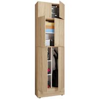 Mehrzweckschrank Lona XXL Sonoma Eiche ca. 70x240x39 cm - Schwarz/Grau, MODERN, Holzwerkstoff/Kunststoff (70/240/39cm) - MID.YOU