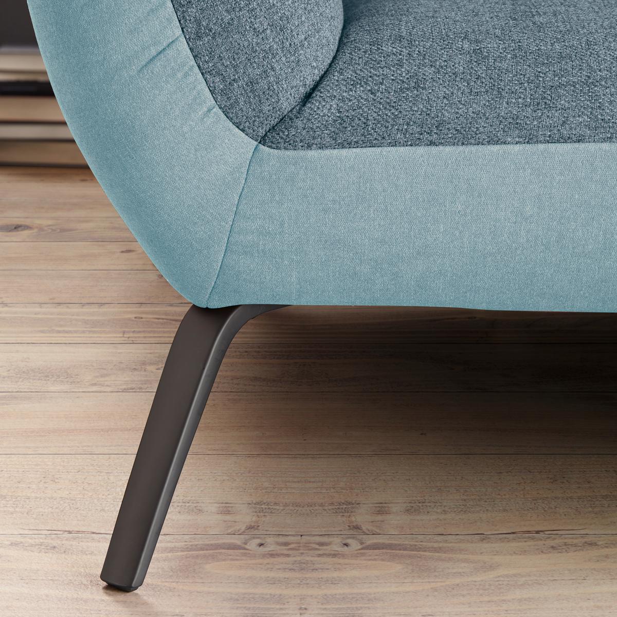 Bigsofa Trendy Hellblau - Schwarz/Hellblau, MODERN, Holzwerkstoff (260/93/124cm) - Premium Living