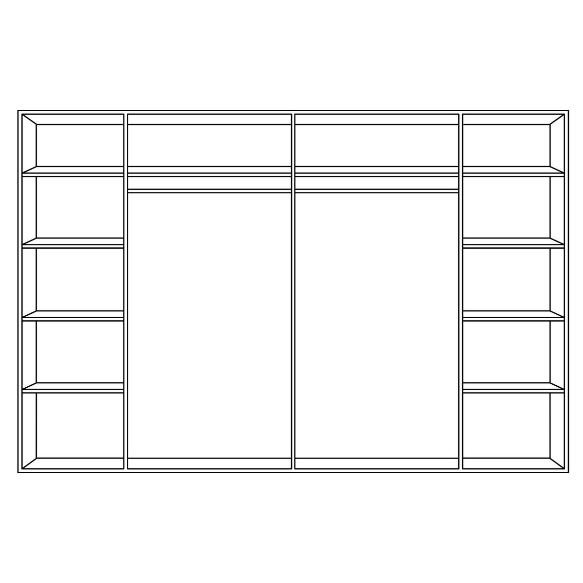 Garderobna Omara Match 2, Barva Hrasta, 270 Cm - barve aluminija/hrast san remo, Konvencionalno, umetna masa/steklo (270/225/61cm) - Modern Living