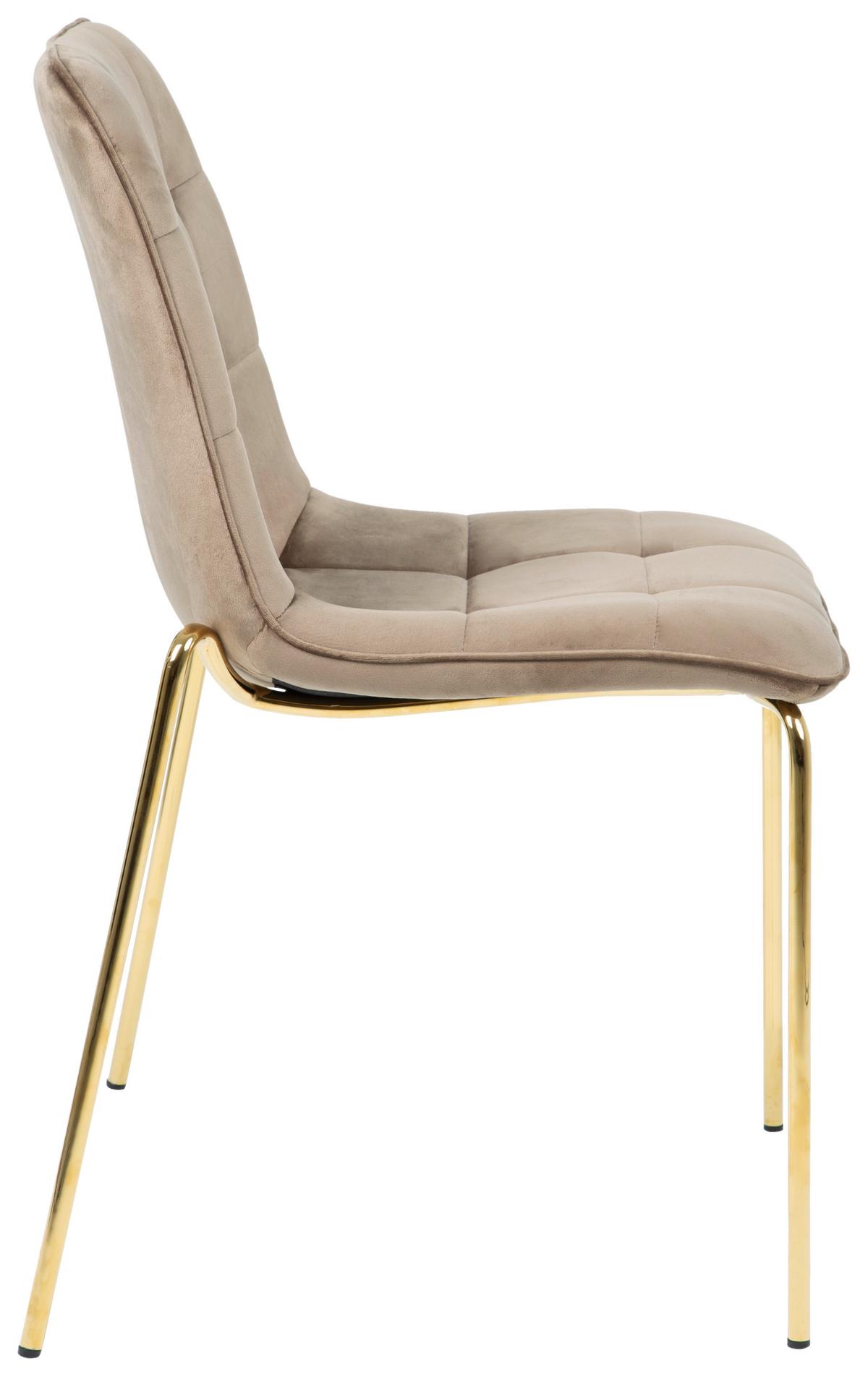 KRZESŁO MEGA - kolor złoty/brązowy, Lifestyle, metal/drewno (57/83/60cm) - MID.YOU