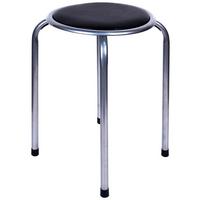 Taburet stivuibil RAKI 2 - negru/culoare aluminiu, Modern, metal (30/45/30cm) - Modern Living