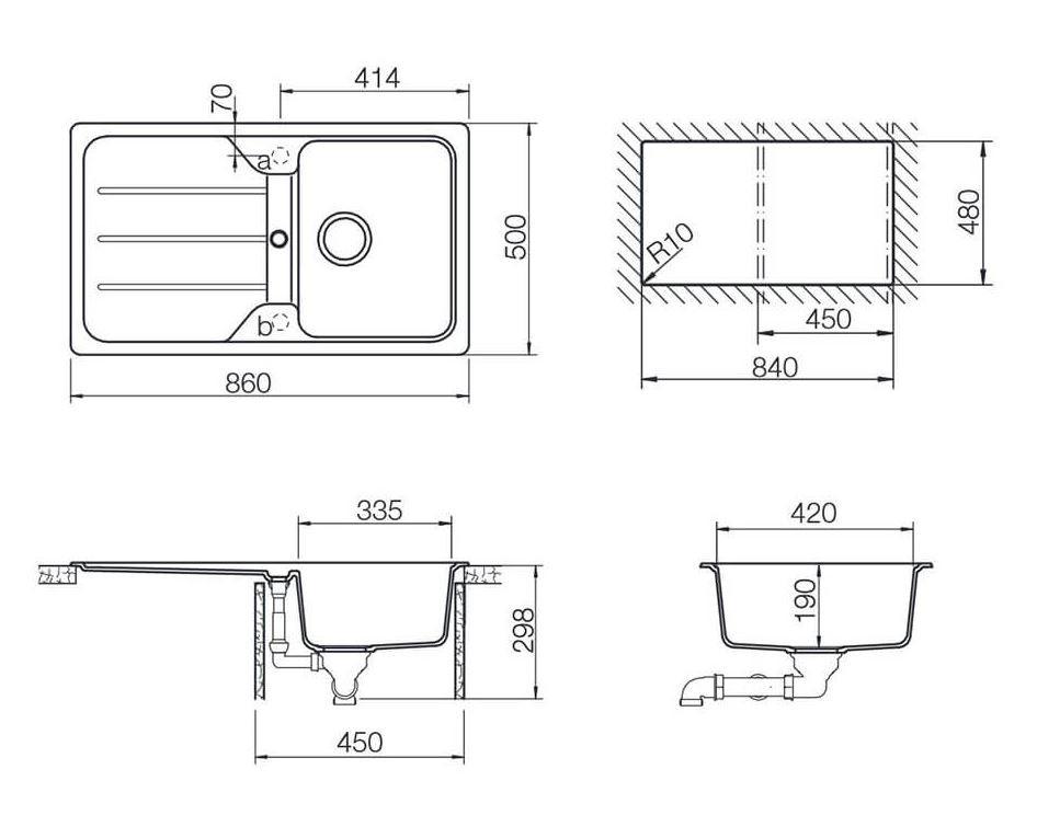 Chiuveta bucatarie SCHOCK FORMHAUS D-100 CROMA - Modern (86/50cm) - Schock