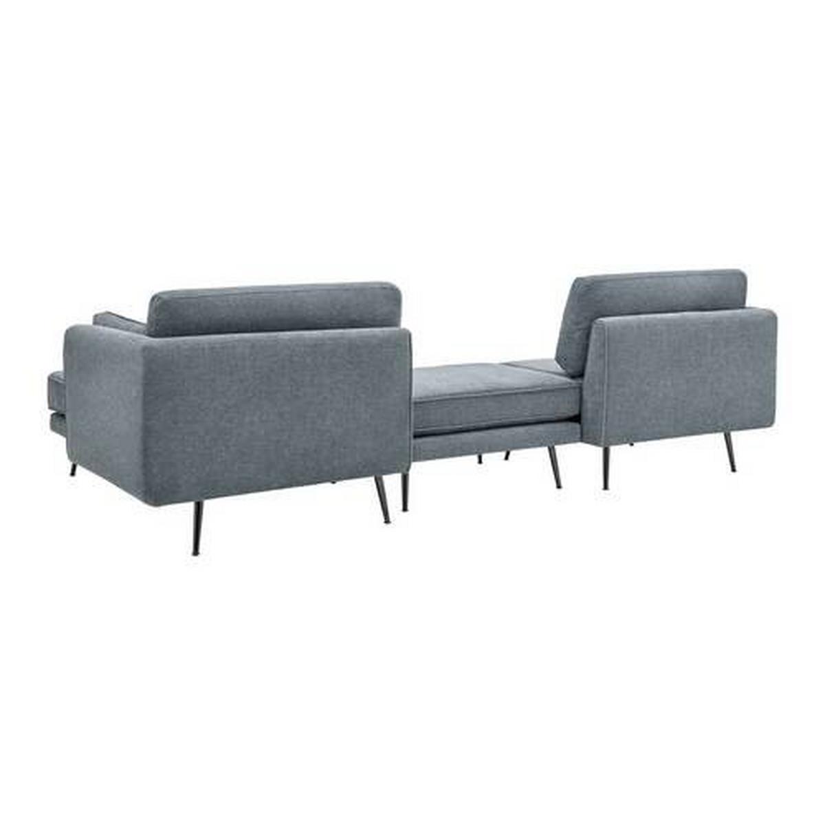 Wohnlandschaft grau, "Dunja" - Grau, Modern, Holz/Textil (295/89/161cm) - Bessagi Home