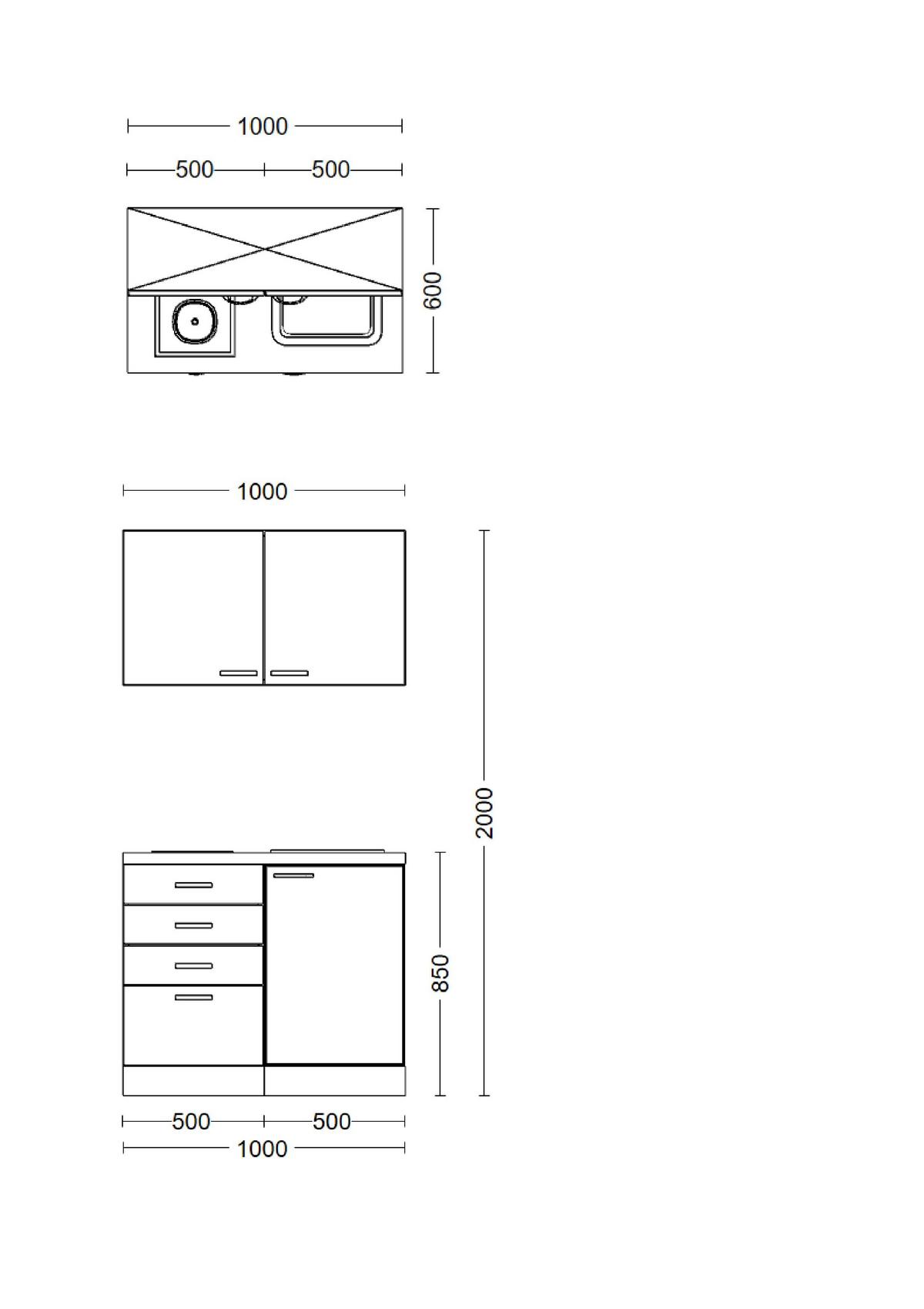 Majhna Kuhinja Z Aparati Samoa, Bela, Barva Hrasta - bela/barve aluminija, Moderno, umetna masa/leseni material (100cm) - FlexWell
