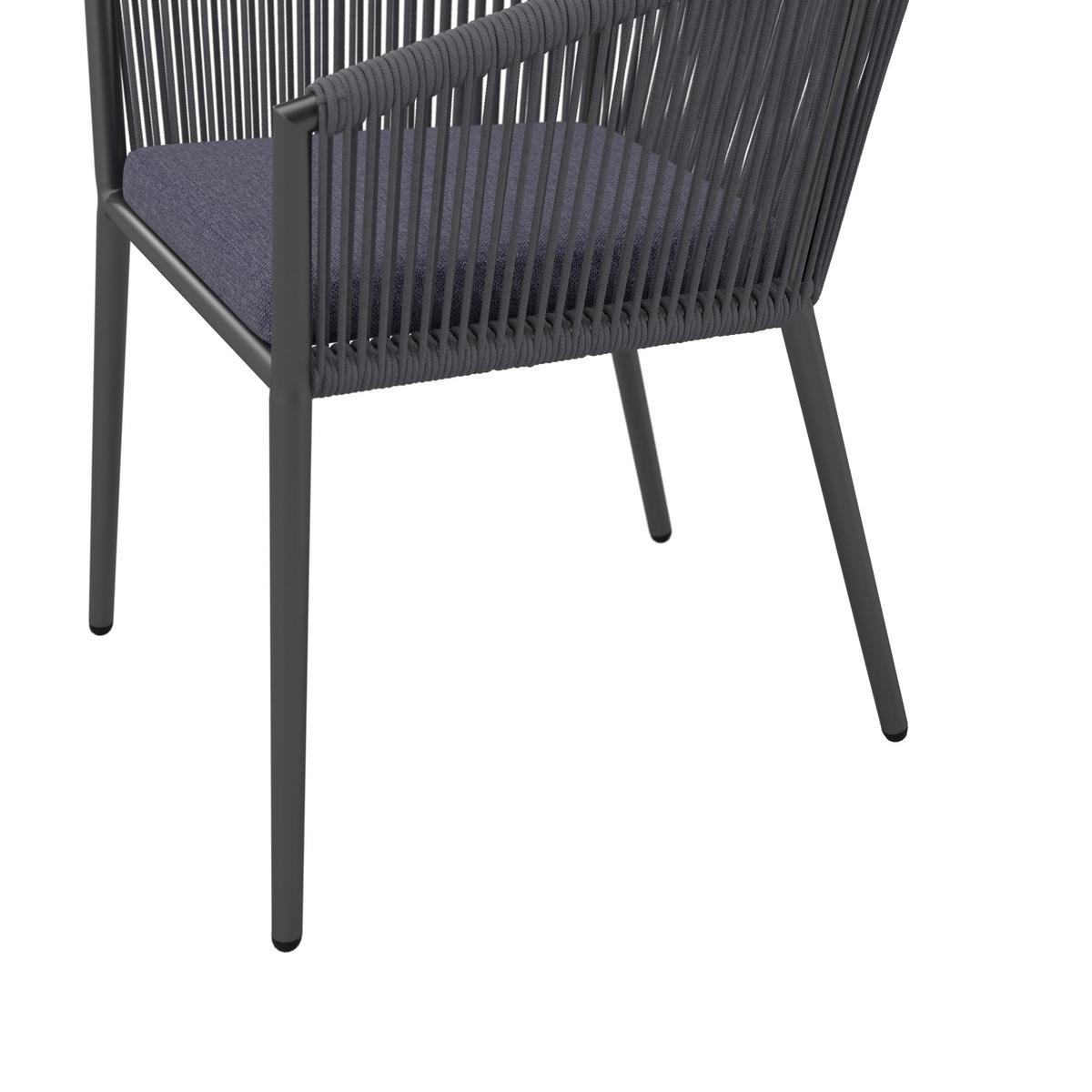 Gartensessel-Set 2-er Benicia Blau aus Metall/Textil - Blau/Schwarz, MODERN, Textil/Metall (55/76/63cm) - Bessagi Garden