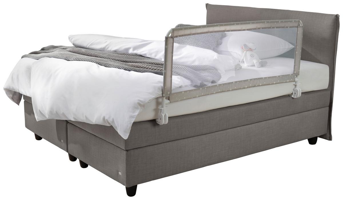 BRAMKA CHRONNA DO ŁÓŻECZKA BASIC - biały/szary, Basics, metal/tkanina (135/60cm) - My Baby Lou