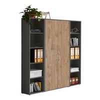 AKTENSCHRANK OFFICE EDITION - SW SET 3 - Eichefarben/Anthrazit, MODERN, Holzwerkstoff (172,6/185,6/33cm) - MID.YOU