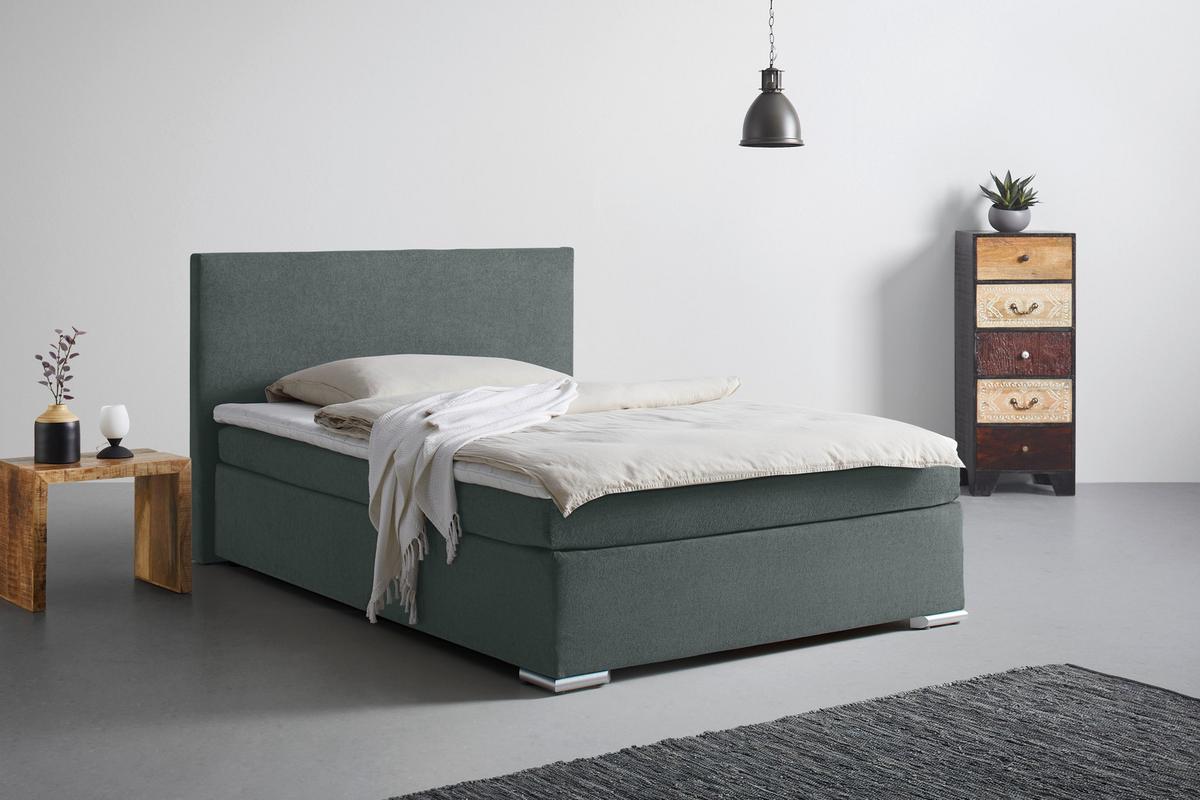 Boxspring Krevet Mira 2 - antracit, Moderno, metal/tekstil (120/200cm) - Based