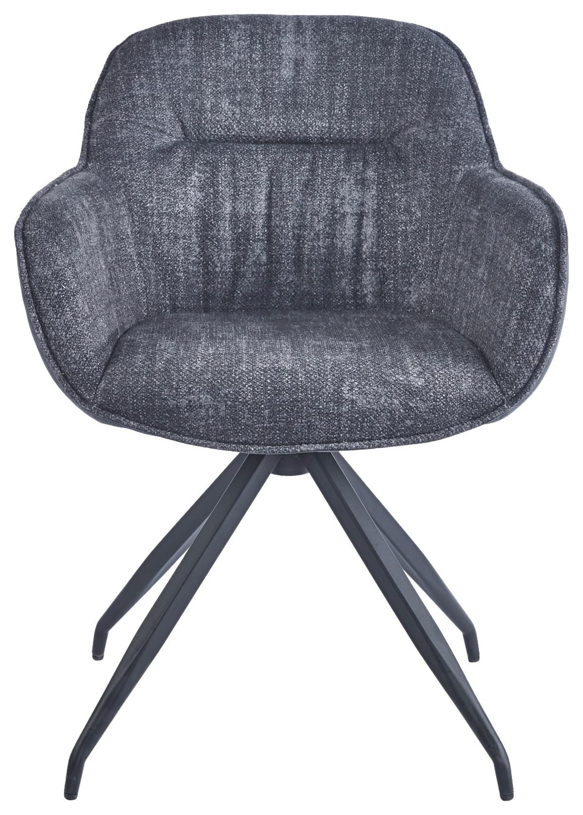 Stolica S Rukonaslonima Nadja - siva/crna, Moderno, metal/tekstil (62/83/63cm) - Mömax
