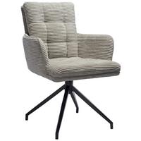 KRZESŁO Z PODŁOKIETNIKAMI POLLY -EXKLUSIV- - jasnoszary/czarny, Design, metal/tkanina (66/89/64cm) - Stylife
