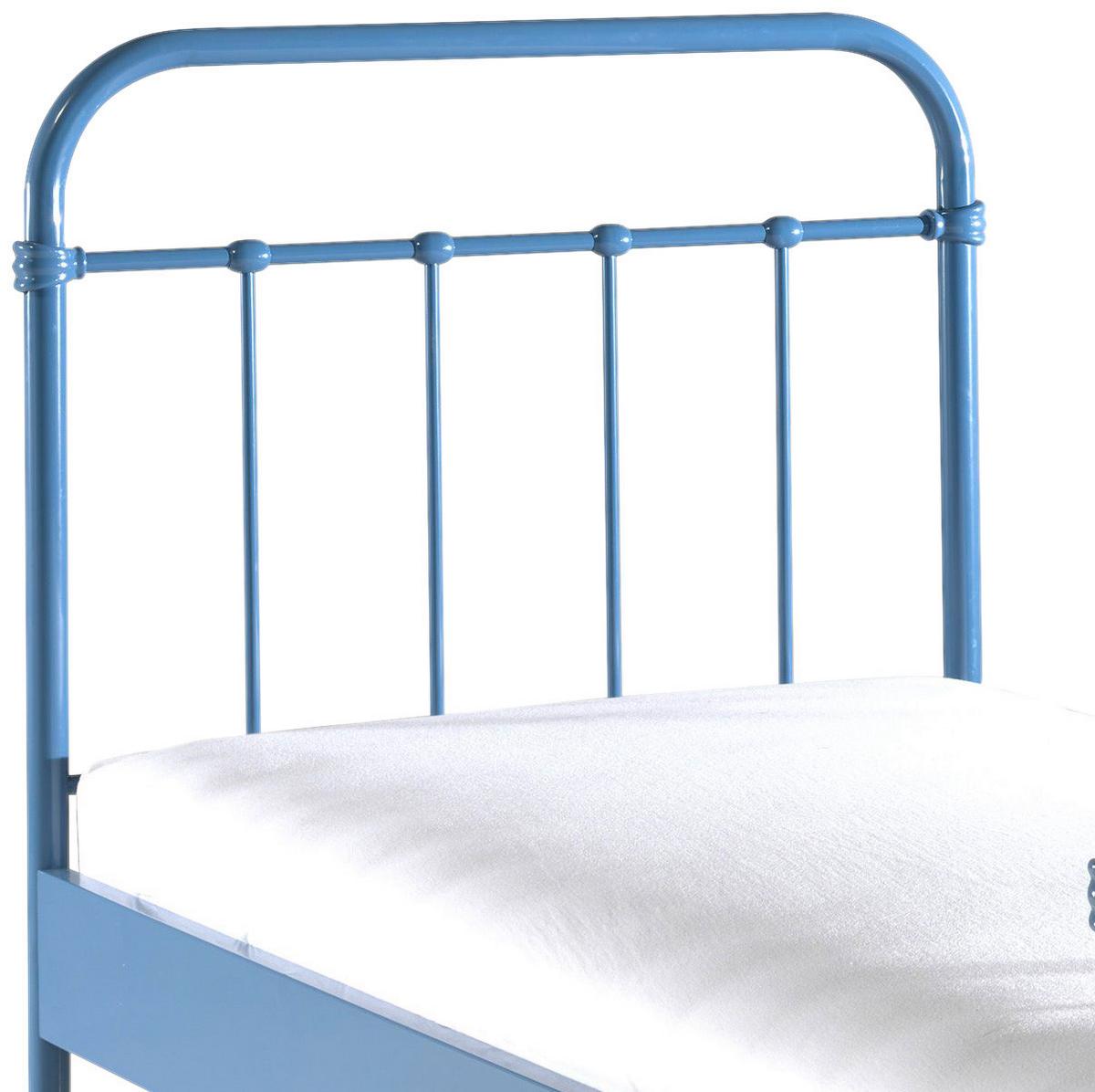 Kinder-/Juniorbett New York ca. 90x200 cm Blau - Blau, ROMANTIK / LANDHAUS, Holzwerkstoff/Metall (90/200cm) - MID.YOU