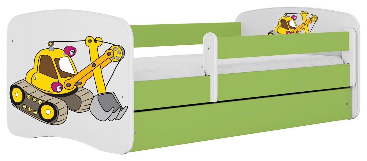 Otroška Postelja Babydreams, Bela, Zelena, 80x160cm - zelena/bela, Moderno, tekstil/leseni material (80/160cm) - MID.YOU