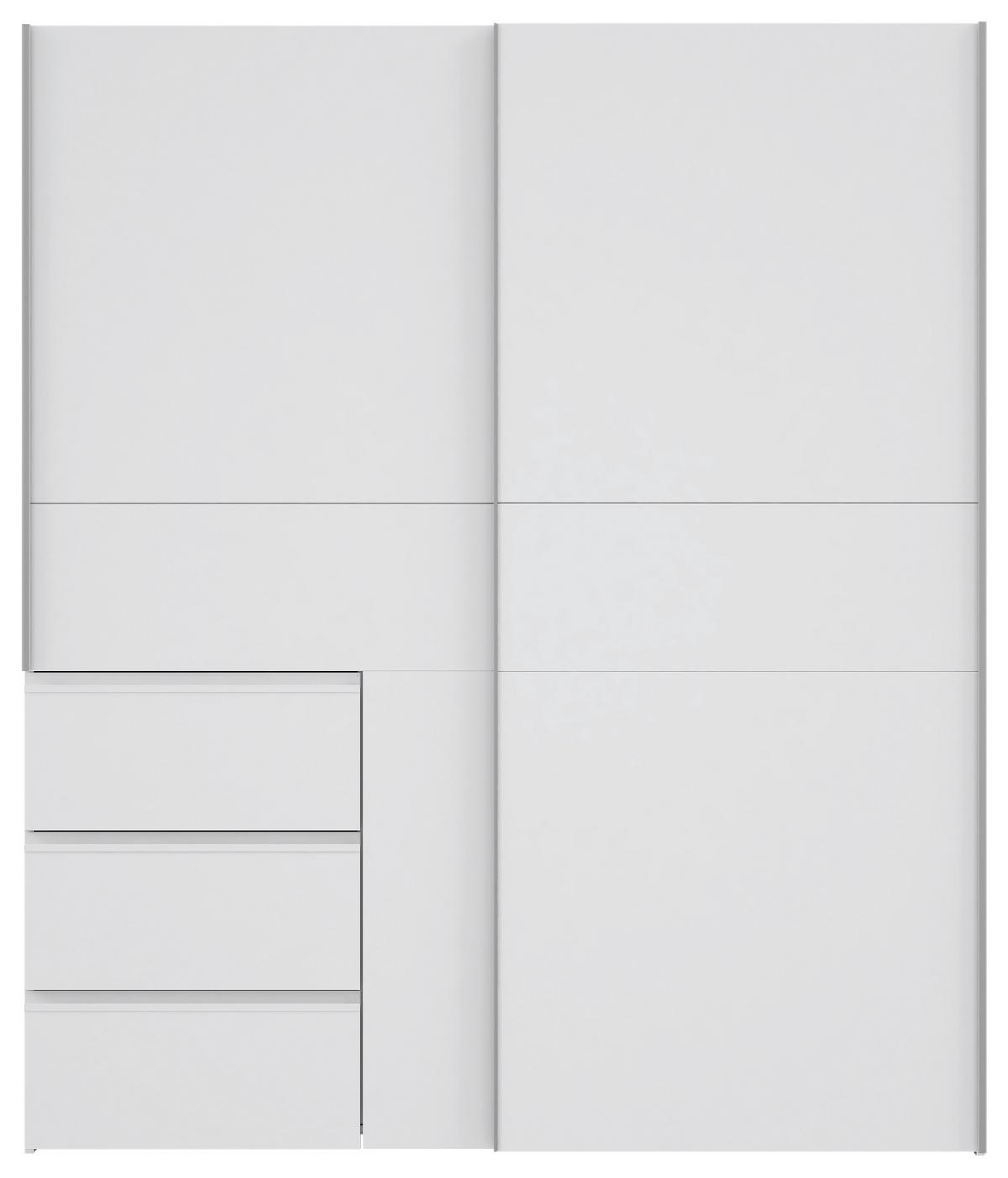 SZAFA PRZESUWNA/PODWIESZ.DRZWI WINN 2 BIAŁY 200CM - biały/kolor aluminiowy, Konventionell, materiał drewnopochodny/metal (200/200/61cm) - MID.YOU
