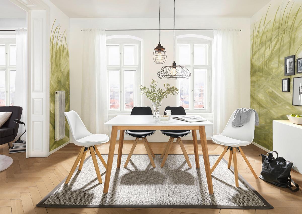 STÓŁ DO JADALNI VINKO -TOP- - kolor dębowy/biały, Design, materiał drewnopochodny/drewno (120/80/75cm) - Livetastic