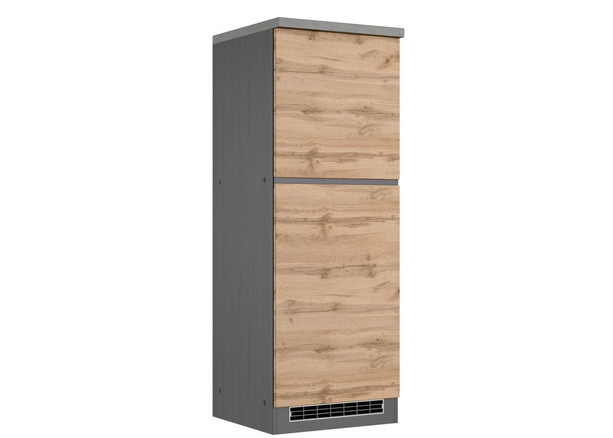 Geräteumbauschrank Turin ca. 60x166 cm Graphit/Eiche - Eiche Wotan/Graphitfarben, Design, Holzwerkstoff (60/166/60cm) - Held