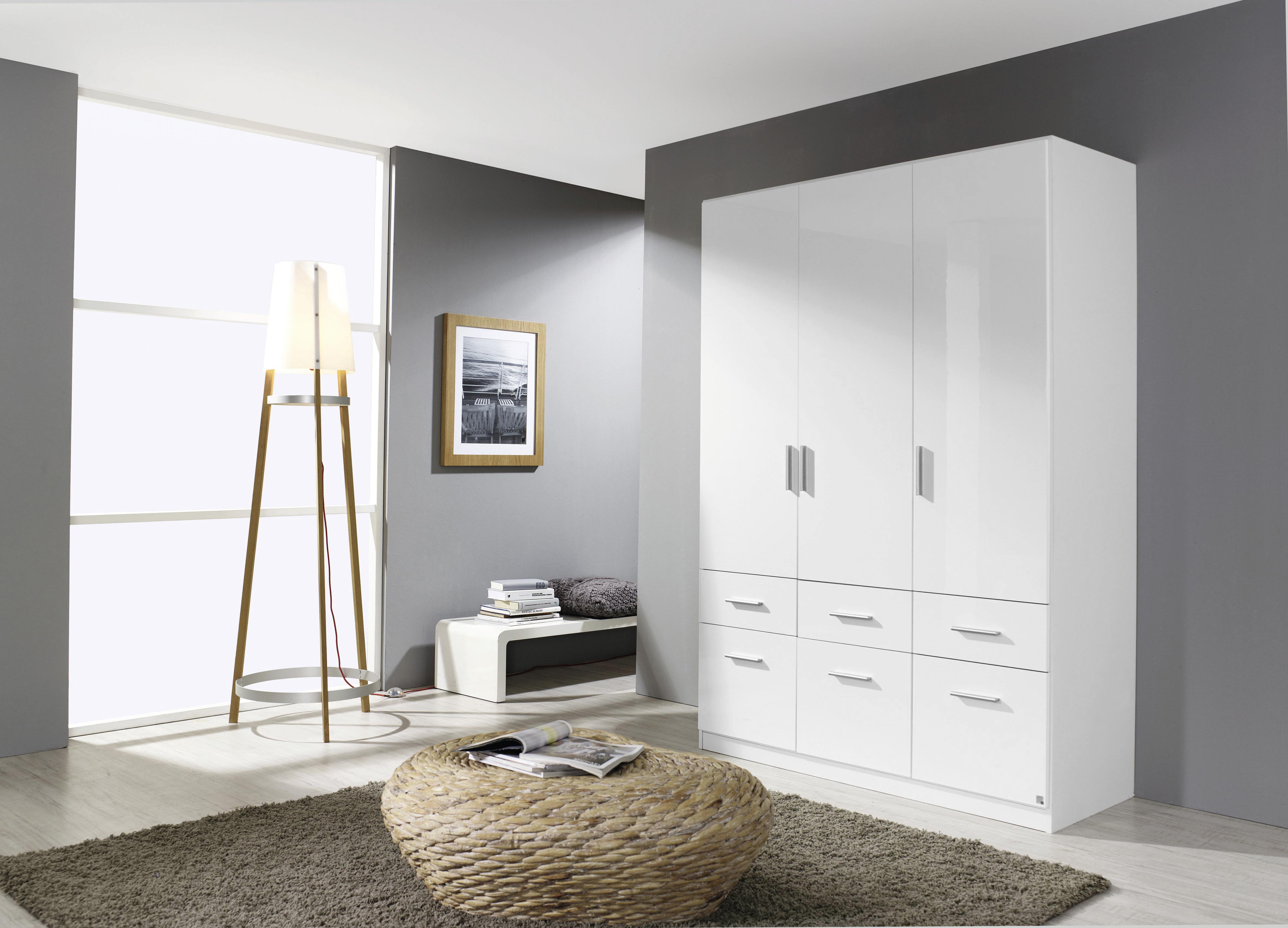 Omara Za Oblačila Celle - aluminij/bela, Moderno, umetna masa/les (136/197/54cm) - Premium Living