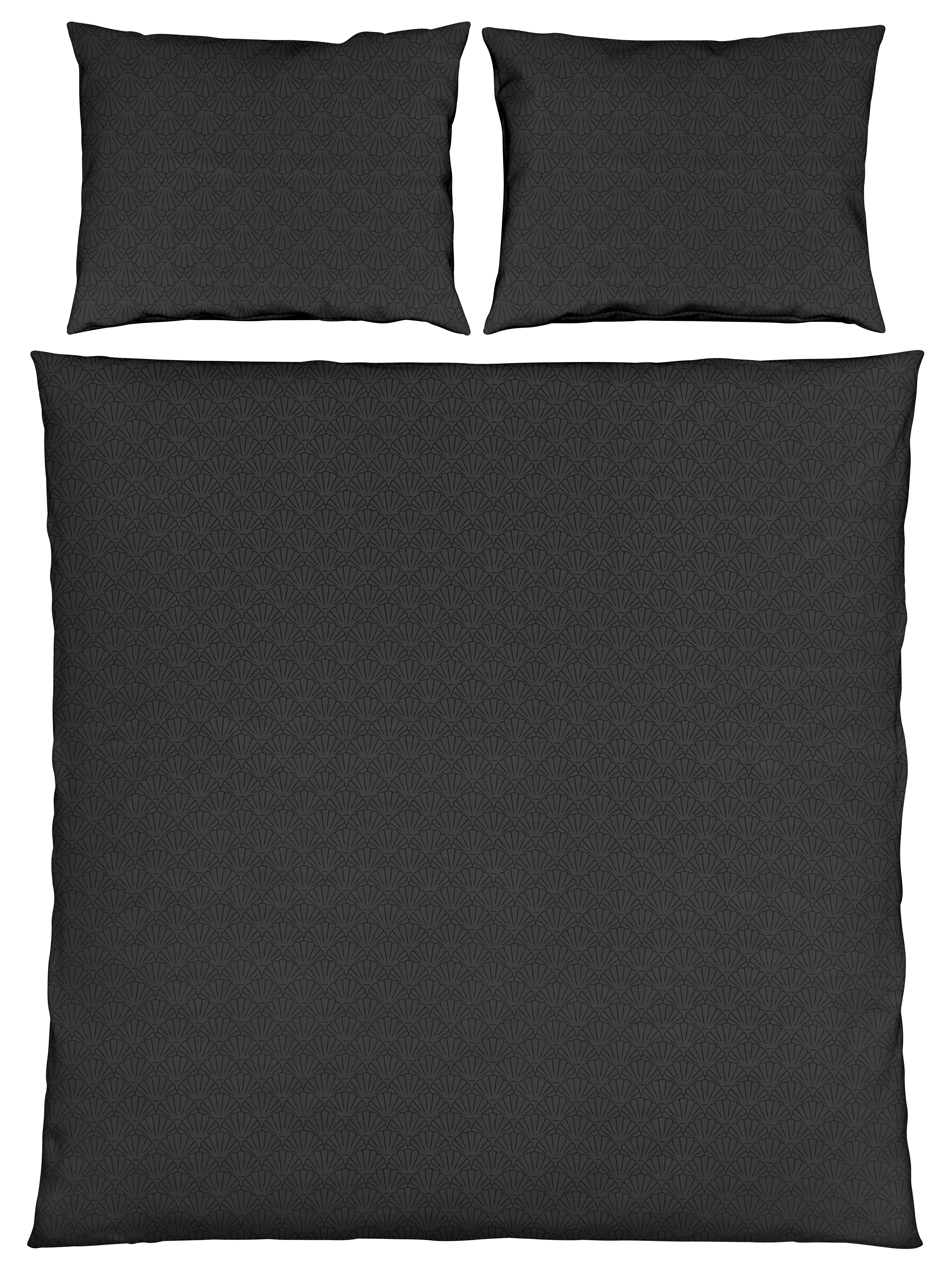 Bettwäsche Shell XXL Schwarz ca. 200x220cm - Schwarz, Textil (200/220cm) - Mömax