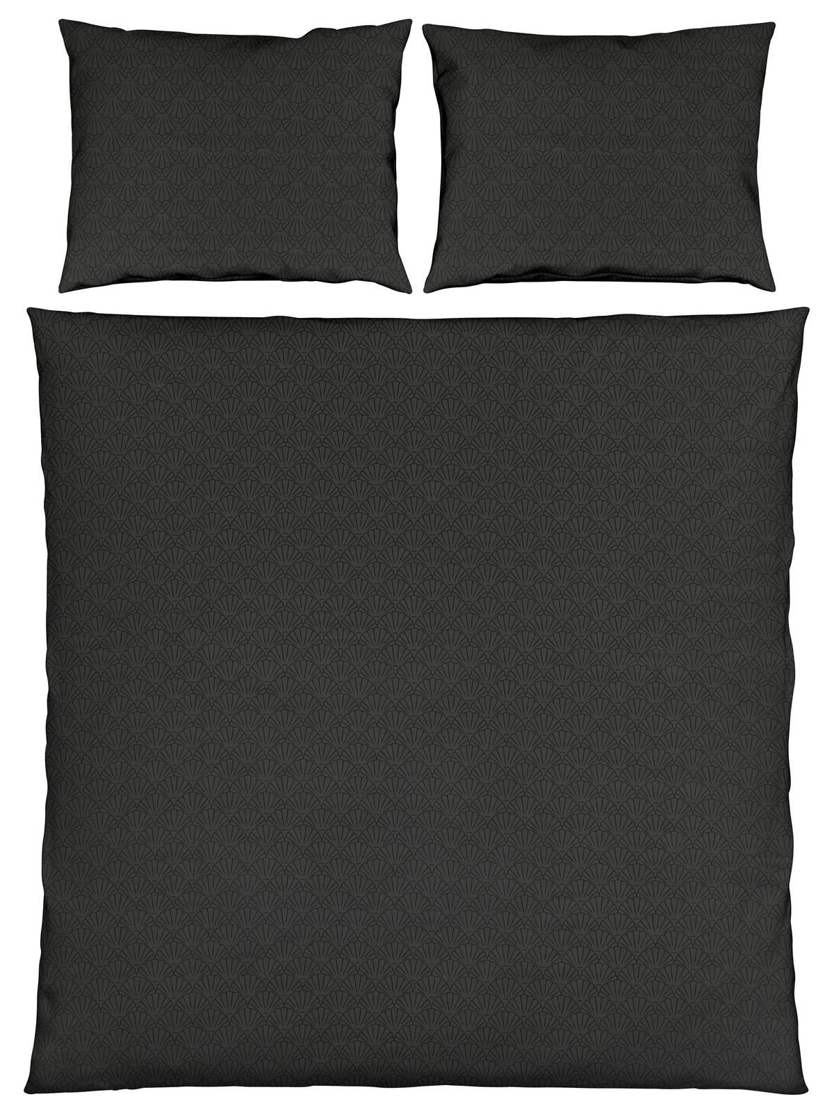 Bettwäsche Shell XXL Schwarz ca. 200x220cm - Schwarz, Textil (200/220cm) - Mömax
