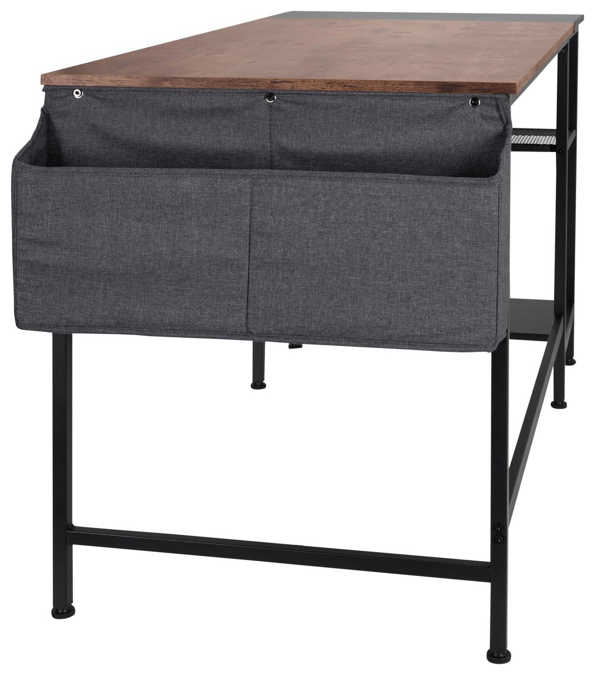 Pisalna Miza Workspace H I, Črna, Rjava - črna/rjava, Basics, kovina/leseni material (120/60/76cm) - MID.YOU