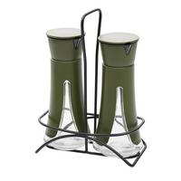 Asztalifűszertartó-szett Oil Green - olívazöld, Modern, műanyag/Üveg (16,5/22,5/8,5cm) - Premium Living