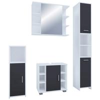 Badezimmer Zalo 4-tlg. ca. 120 cm Weiß/Schwarz - Schwarz/Weiß, MODERN, Holzwerkstoff (120cm) - MID.YOU