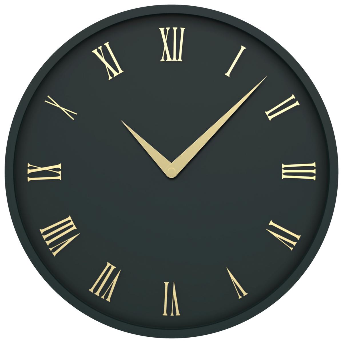 Wanduhr Sally Ø ca. 30,5cm - Schwarz, Glas/Papier (30,5cm) - Premium Living