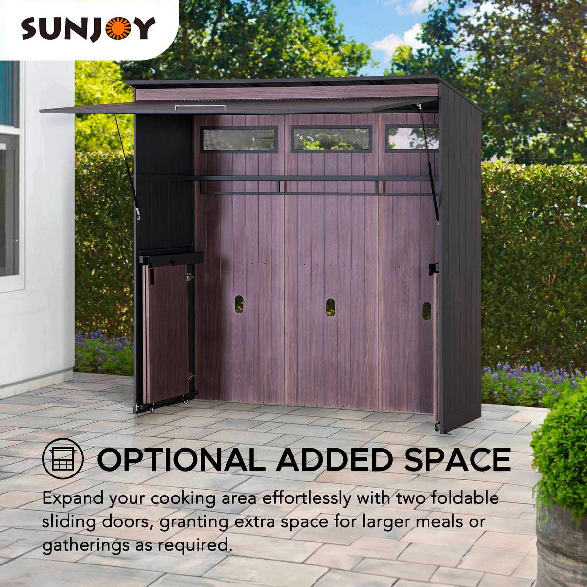 Gartenhaus Mambo Anthrazit/Dunkelbraun - Anthrazit/Dunkelbraun, Basics, Metall (220/226/94cm) - Modante