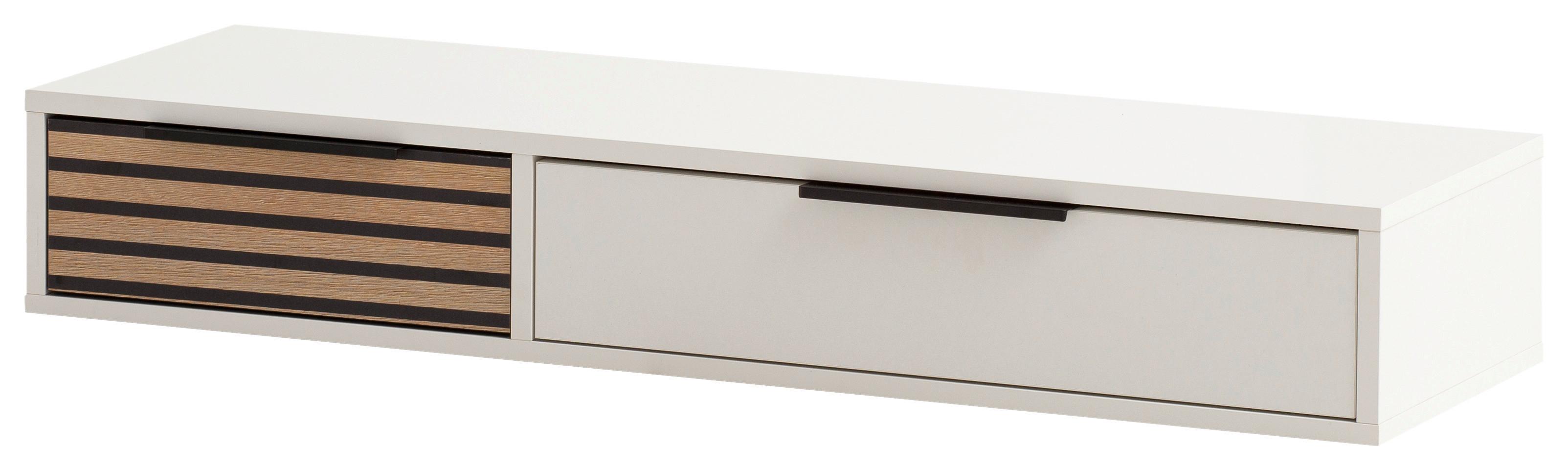 Komoda Loft, Bela, Barva Hrasta - črna/barve hrasta, Design, kovina/leseni material (103,7/16,4/32,1cm) - MID.YOU