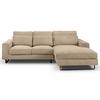 Ecksofa Bolivia Beige Cord - Beige/Schwarz, Basics, Holzwerkstoff/Textil (276/183cm) - MID.YOU