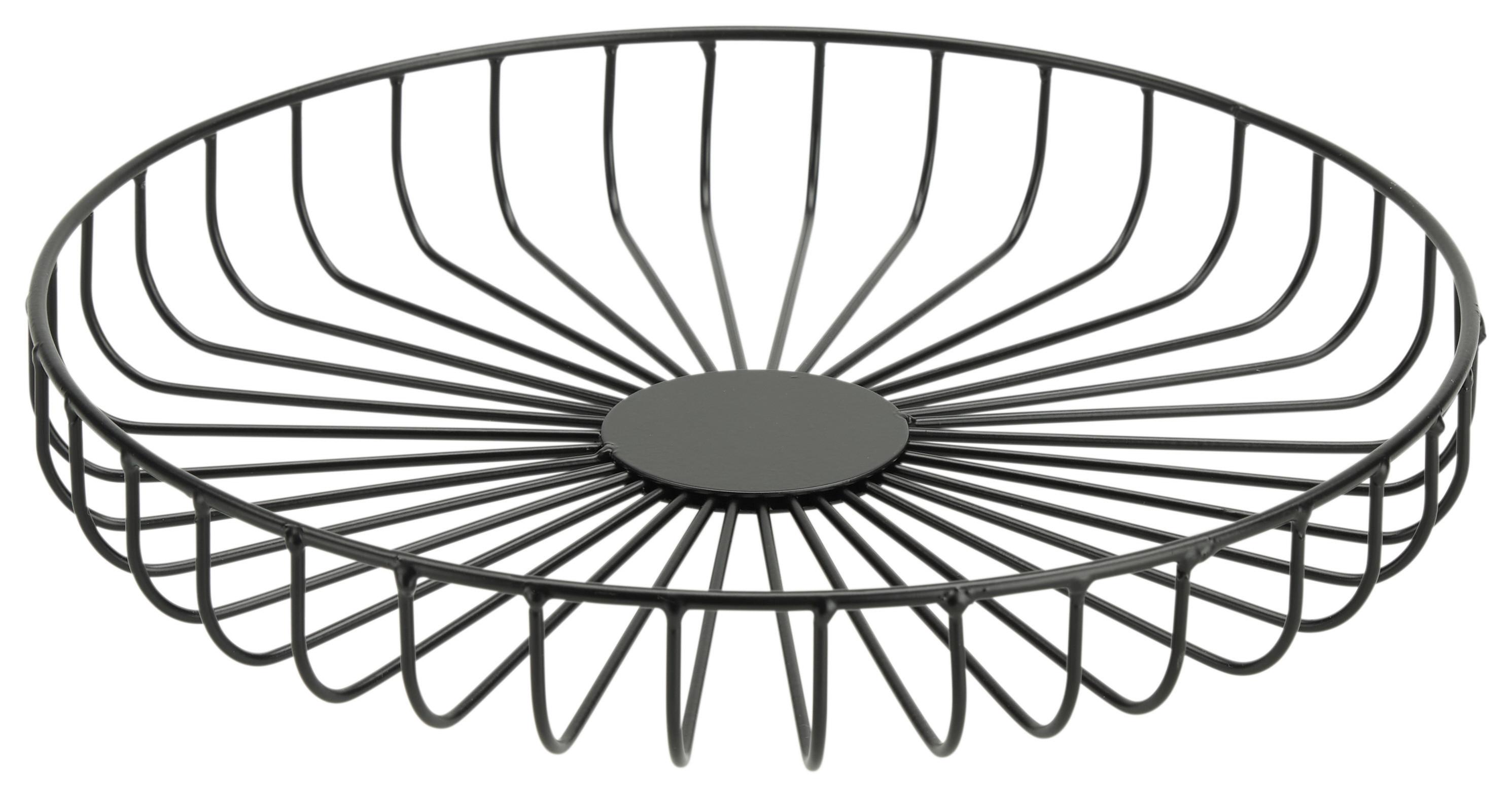 Dekoschale Petra in Schwarz Ø ca. 28cm - Schwarz, Basics, Metall (28/5cm) - Modern Living