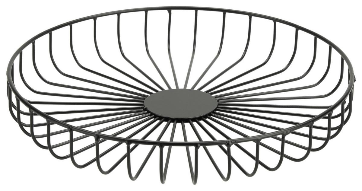 Dekoschale Petra in Schwarz Ø ca. 28cm - Schwarz, Basics, Metall (28/5cm) - Modern Living