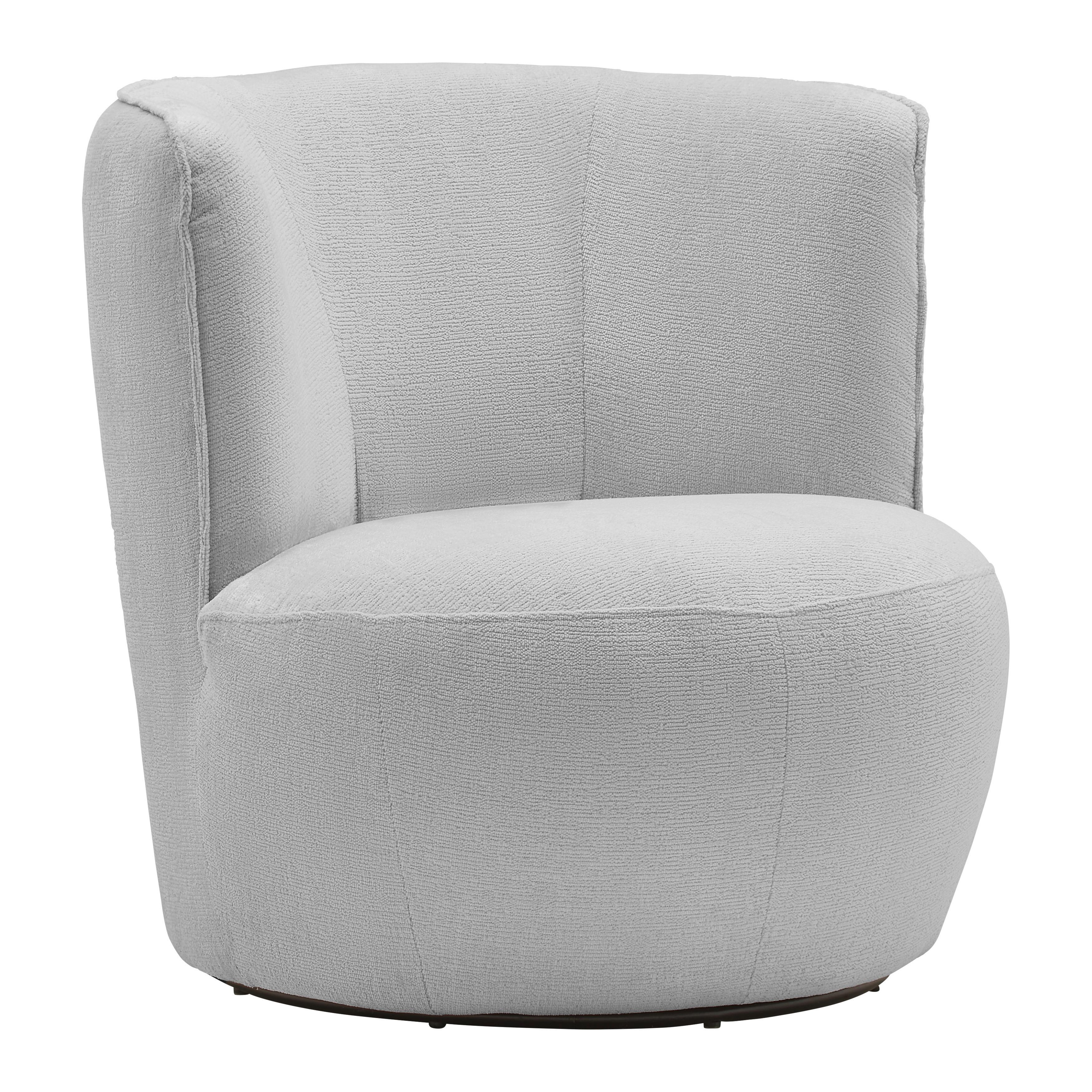 Sessel Jasima Hellgrau drehbar - Hellgrau/Schwarz, MODERN, Textil/Metall (77/81/85cm) - Premium Living