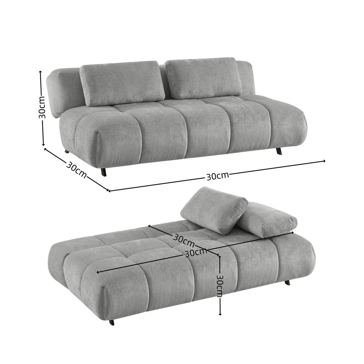 Sofa Ares - bež-siva/bež, Moderno, drvo/metal (193/72/109cm) - Mömax