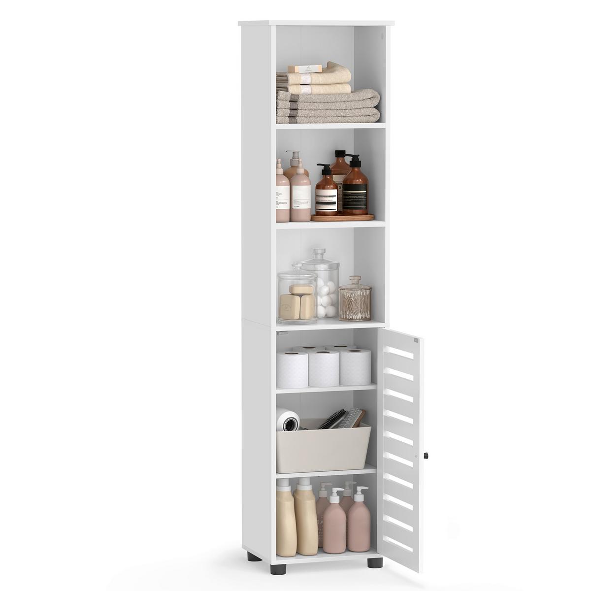 MIDISCHRANK BATHROOM CABINET - Schwarz/Weiß, MODERN, Holzwerkstoff/Metall (40/167/30cm) - MID.YOU